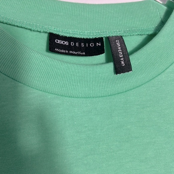 NWOT ASOS DESIGN peplum green t-shirt dress UK6 US2 - Picture 2 of 4
